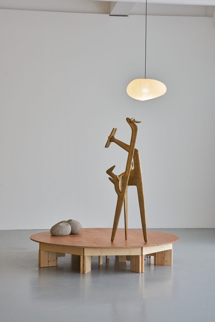 Isamu Noguchi — Akari 16A, Triple Nest and Strange Bird on Enzo Mari Built It Yourself base by Danh Vo, 'Isamu Noguchi and Danh Vo: Counterpoints,' M+ Pavilion, Hong Kong